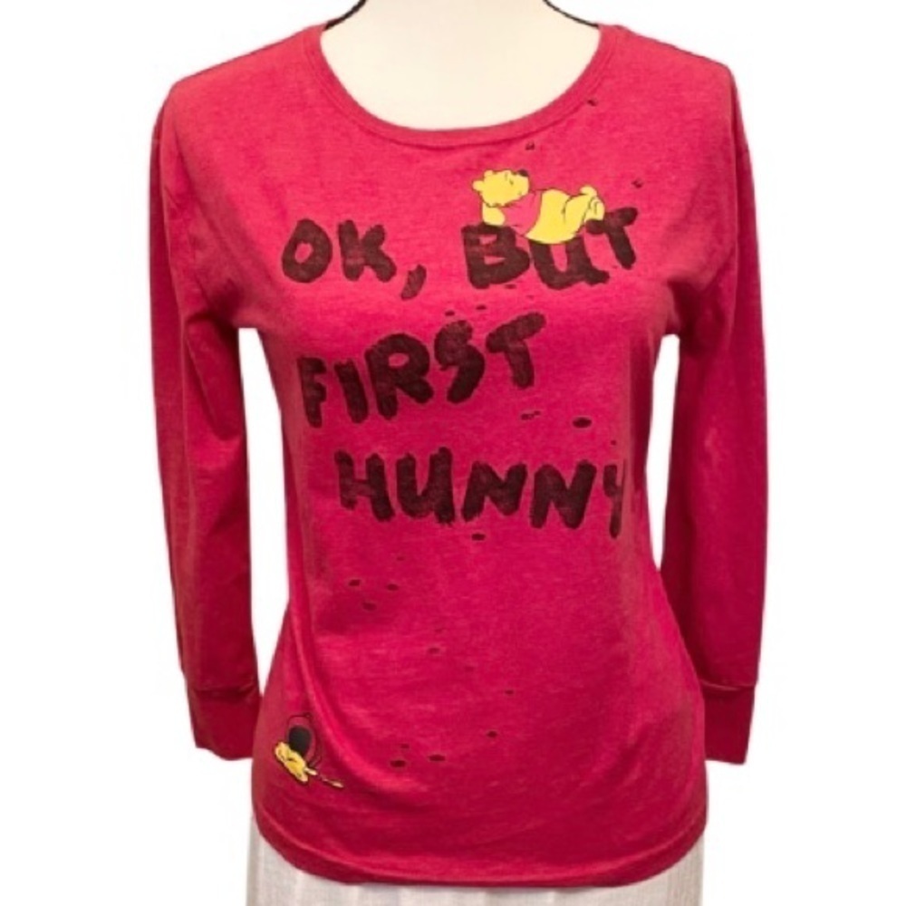 WINNIE The POOH Long Sleeve Hunny T Shirt Top Sz S